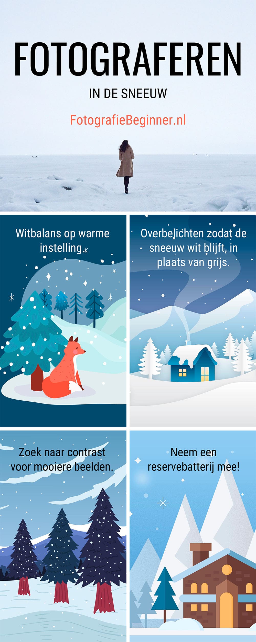 Fotograferen in de sneeuw infographic