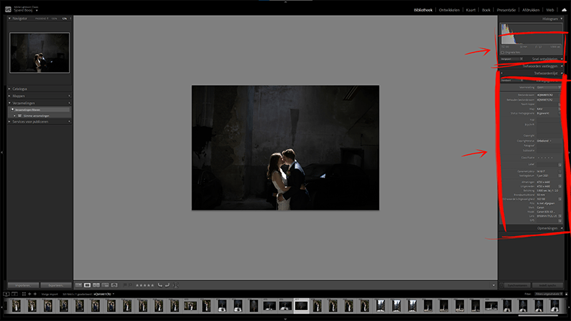 Adobe Lightroom metagegevens in bibliotheek module
