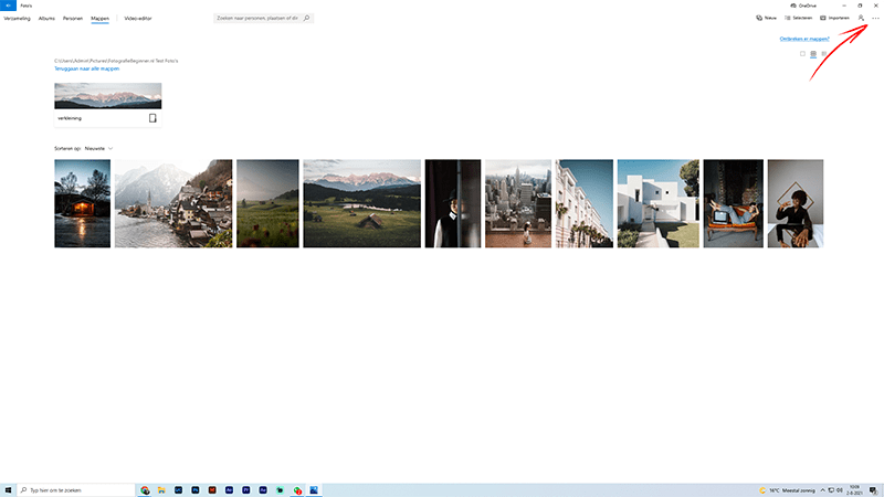 Foto verkleinen met foto's app in Windows 10