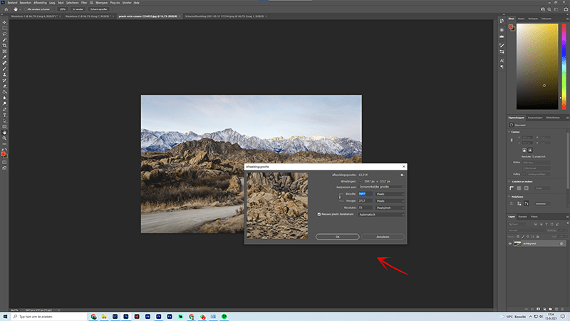 Afbeelding kleiner maken Photoshop