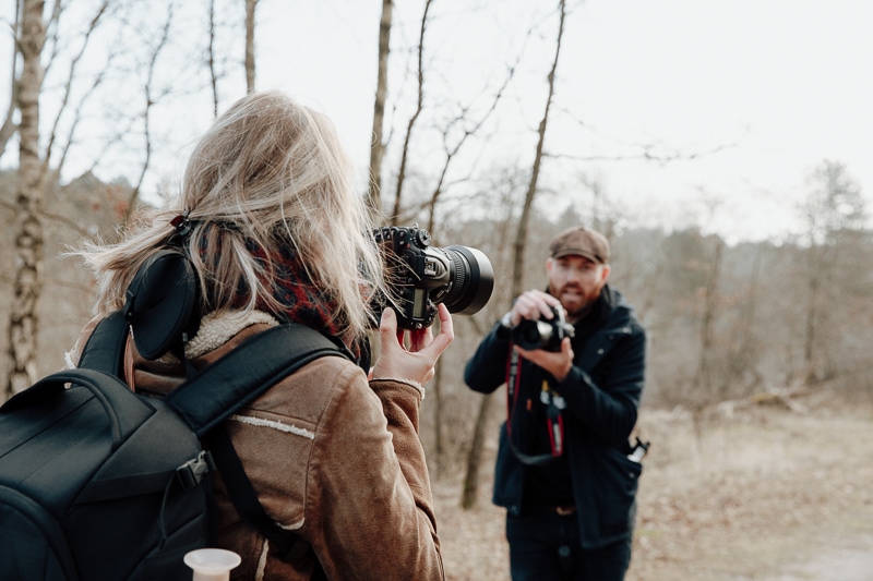 Fotografie les tijdens fotowandeling in de Amsterdamse Waterleidingduinen