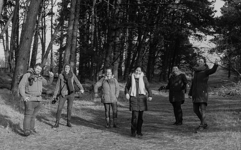 Groepsfoto in de Amsterdamse Waterleidingduinen