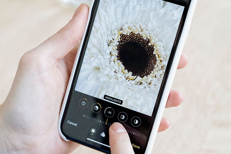 Fotobewerkings app op de mobiele telefoon